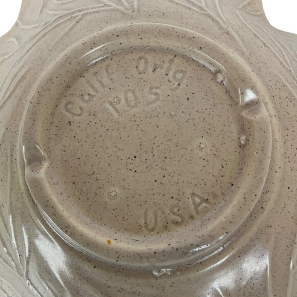 Vintage California Pottery Leaf-Shaped Bowl Pink Gold Trim 105 Mid Century USA - Picture 7 of 7